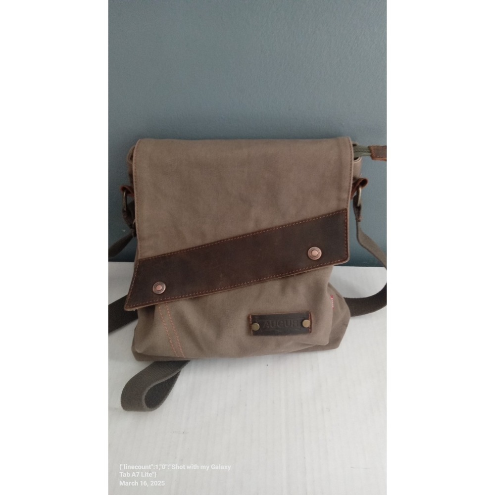 AUGUR Canvas Messenger Bag Crossbody Shoulder Bag Travel Casual Brown